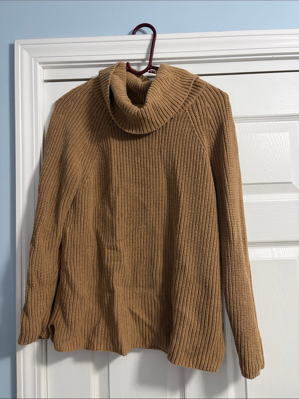 Coldwater Creek Camel Ribbed Turtleneck Sweater